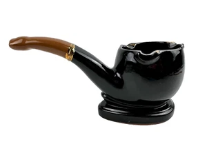 Cenicero/soporte para pipa de tabaco moderno MidCentury en forma de pipa de cerámica hecho en Japón - Imagen 1 de 9