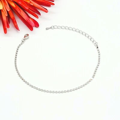 Brazalete minimalista fino delicado punto cadena-oro, plata, oro rosa Foto 1 de 4