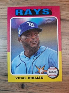 Culata abatible Topps Heritage Vidal Brujan 2024 SSP/5 #215 Tampa Bay Rays - Imagen 1 de 2