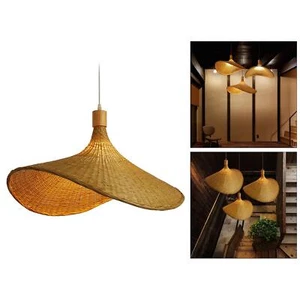 Rattan Pendant Lamp Lantern, Retro Japanese Style E27 Chandelier Hanging Light - Picture 1 of 22