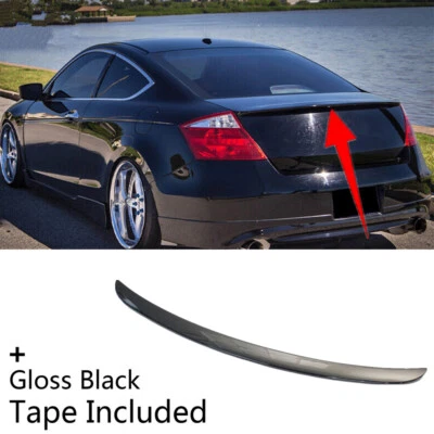 Fit For 2008-2012 Honda Accord Coupe Rear Tailgate Trunk Lip Spoiler Wing Black Foto 1 de 4