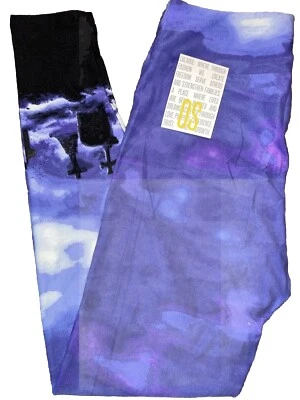 NUEVO CON ETIQUETAS LuLaRoe OS (2-12) Púrpura Tie Dye Ombré Negro Cementerios Halloween Leggings Foto 1 de 4