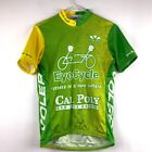 Voler Mens Leisure Cycling Jersey Green Yellow Short Sleeve Pouch Pockets Usa M