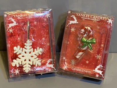 Yankee Candle Copo de Nieve Bastón de Caramelo Vela Tarro Dije Navidad Nuevo en Caja Juego de 2 Foto 1 de 4