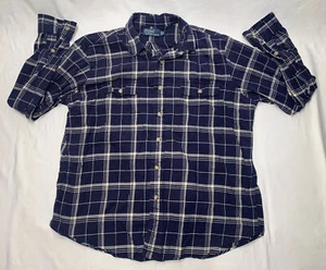 Ralph Lauren Polo Shirt Men Button Down Shirt Checkered Long Sleeve Extra LARGE - Picture 1 of 6