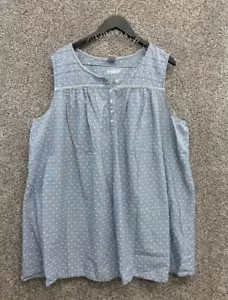 Croft & Barrow Intimates Sleep Shirt Blue Chambray White Raised Polka Dots 2X - Picture 1 of 7