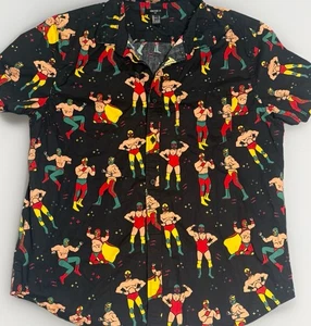 Forever 21 Luchador/Mexikanischer Wrestler Button Down Hemd Hawaii Herren Größe L - Bild 1 von 7