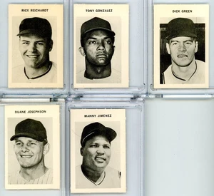 1969 MILTON BRADLEY BASEBALL(5 Cards) Jimenez/Josephson/Reichardt/Gonzalez/Green - Picture 1 of 2
