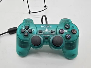 Sony PlayStation 2 PS2 Emerald Green Clear Dualshock Controller - Tested Oem - Picture 1 of 7