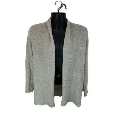 Saks Fifth Avenue Open Front Cashmere Cardigan Sweater Grey Size Small Capsule - Image 1 of 4