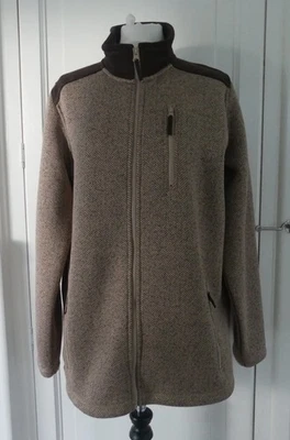 Mens Cotton Traders Brown Beige Herringbone Coat / Jacket Size Medium - Image 1 of 4