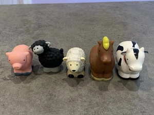 Vintage Set of 5 BATTAT 1997 Animal Figurines Toys (2 Sheep, Horse, Cow, Pig) - Picture 1 of 10