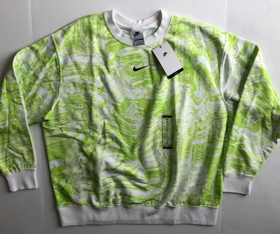 NIKE Sudadera Cuello Redondo Baile DJ4119-101 Blanco Verde Neón Amarillo Para Mujer XL Foto 1 de 4