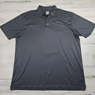 Camisa polo masculina de golfe Callaway XL preta manga curta Opti-Dry atlética - Imagem 1 de 4
