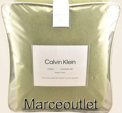 Calvin Klein Modern Cotton Melange FULL /QUEEN Comforter & Shams Set Liche Green - Image 1 of 4