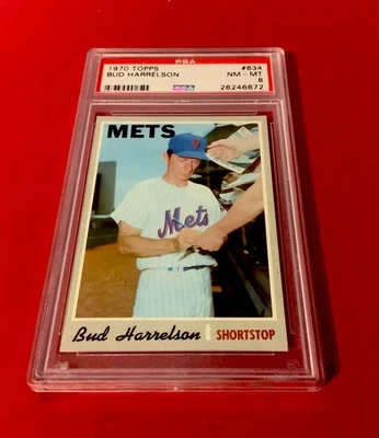 1970 Topps Baseball # 634 Bud Harrelson - New York Mets - PSA 8 casi nuevo-como nuevo Foto 1 de 2