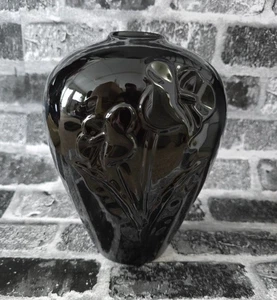 Vintage Haeger Keramik Keramik Vase schwarz Calla Lilie floral Art Deco #7102 - Bild 1 von 7