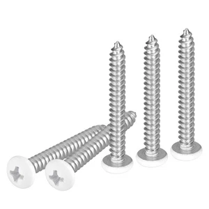 #10x1-1/2" White Screws - 25Pack - 304 Stainless Steel Pan Head Phillips Screw ~ - Picture 1 of 6