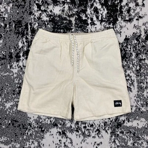 STUSSY BOX LOGO CORDUROY SHORTS IN OFF WHITE - 34 - Picture 1 of 7