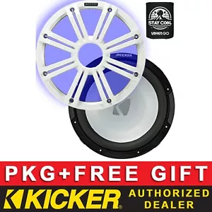 KICKER KM122 MARINE/BOOT 12" SUBWOOFER SUB 2 OHM MIT LED GITTER GRILL WEISS - Bild 1 von 4