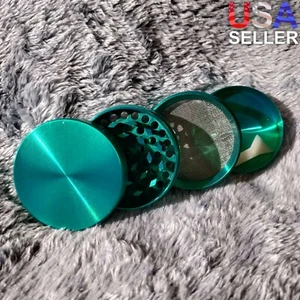 50 mm Small Grün 4 Stück Tabak Kräutermühle Tragbar Metall Reisegröße - Bild 1 von 9