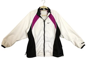 Nike Damen Clim-a-fit Windbreaker Jacke weiß Reißverschluss belüftet hinten Größe Large neu ohne Etikett - Bild 1 von 6