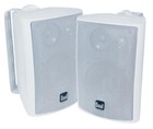 Dual 3-Way Wired Indoor/Outdoor White Speakers (PAIR)