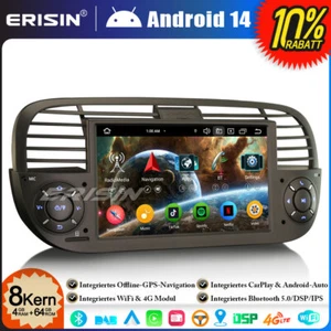 8-Kern 4+64GB Android 14 CarPlay Autoradio GPS Navi Wifi Fiat 500/500C/500S 500E - Bild 1 von 24