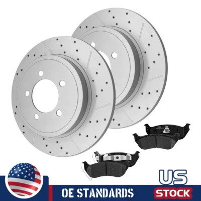 For Ford Explorer Sport Trac Mercury 06-2010 Rear Disc Rotors Ceramic Brake Pads - Image 1 of 4
