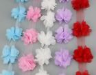 Petal Chiffon Lace Ribbons Floral Fabric Decoration Gift Crafts 60pcs 50mm Tools