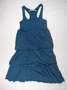Abito donna Athleta midi a strati con volant senza maniche canotta blu taglia XS - Foto 1 di 7