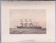 Colored Plate of the H.M.S. "Northumberland" from "The Ships of the Royal Navy" 
