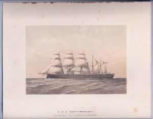 Colored Plate of the H.M.S. "Northumberland" from "The Ships of the Royal Navy" 