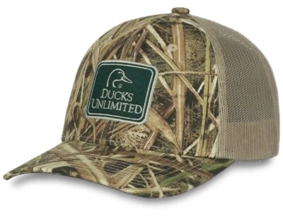 Mossy Oak Ducks Unlimited Shadowgrass Blade Camo Cap with Felt Patch - Image 1 of 4