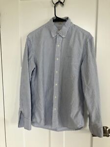 J.Crew Slim OCBD oxford collar shirt American Pima Cotton (medium, blue stripes)