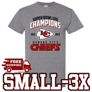 Kansas City CHIEFS Shirt T- Shirt Football Super Bowl LVII Champions Small-3X KC