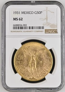 1931 Mexico Gold 50 Pesos MS62 NGC - Picture 1 of 2
