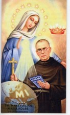 ST. MAXIMILIAM KOLBE - Laminated  Holy Cards.  QUANTITY 25 CARDS