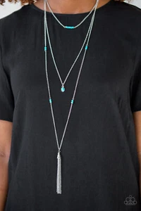 Paparazzi Necklace - SANDSTONE Castles - Blue - Picture 1 of 6