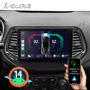 10.1" 2+64GB Android 14 Autoradio CarPlay GPS Navi BT Für Jeep Compass 2017-2020 - Bild 1 von 11