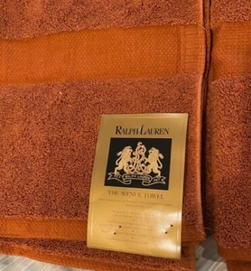 Vintage RALPH LAUREN Bath Towels "The Avenue Towel" - Rust Color - Lot of 2 - Picture 1 of 8
