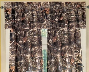 Realtree Max-4 HD Cortinas forradas con cenefa 42 "x 87" Geese Ducks Grass Camo Tan - Imagen 1 de 3