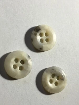 NEW 15 1/2 INCH SHADES OF OFF WHITE /BLACK   RIM/4 HOLE GEUINE LONGHORN BUTTONS - Image 1 of 3