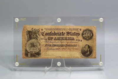 American Civil War CSA 1864 $500 Dollars Bank Note . CWM257 - Image 1 of 4