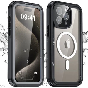 For iPhone 15 Pro Max Case Rugged MagSafe Magnetic Waterproof Shockproof Cover - Picture 1 of 9