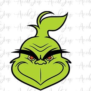 Christmas Grinch Vinyl Decal, Grinch head Decal, for Window, Bumper, Laptop - Picture 1 of 1