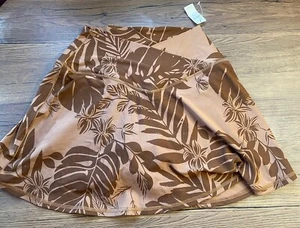 NWT Offline Aerie Hawian Skirt Skort Floral Leaf Brown Medium Free Shipping - Picture 1 of 7