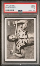 1990 SCORE #697 BO JACKSON Black and White ROYALS RAIDERS MINT PSA 9
