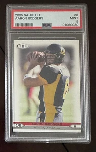 2005 SA-GE HIT AARON RODGERS PSA MINT 9 CARD #8 - Picture 1 of 2