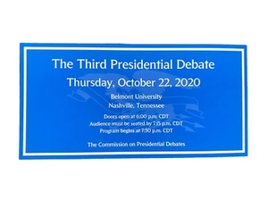 2020 3rd Presidential Debate Ticket President Donald Trump vs Joe Biden Belmont - Picture 1 of 2